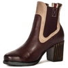 Maciejka Chelsea Ankle Boots Leather Contrast Trim Burgundy 03759-23/00-3