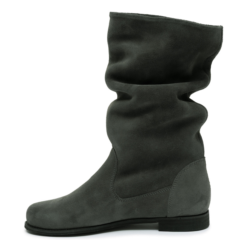 Maciejka Genuine Suede Leather Slouchy Boots Flat Heel Grey 5057W-13/00-6