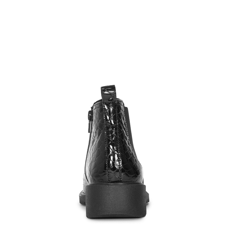 Maciejka Leather Ankle Boots Patent Snake-Embossed Black P7219-01/00-7