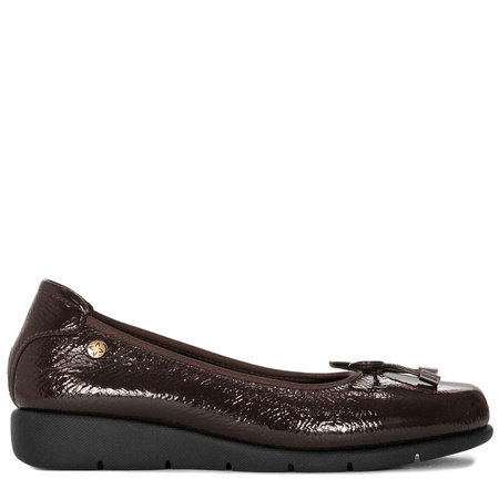 Maciejka Patent Slip-On Loafers Refined Wedge Brown P6504-02/00-8