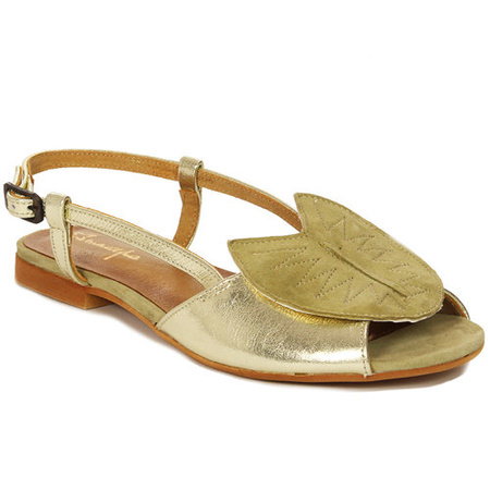 Maciejka Women's Flat Sandals Leather Gold