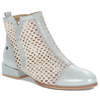 Maciejka ankle boots perforated leather side zip light blue 06397-34/00-1