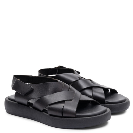 Maciejka Leather Platform Sandals Black E7397-01/00-0