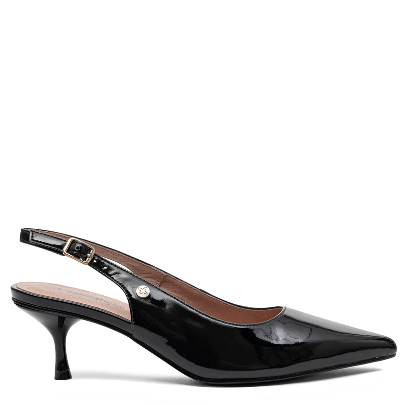 Maciejka Leather Patent Slingback Pumps Black K7448-01/00-1