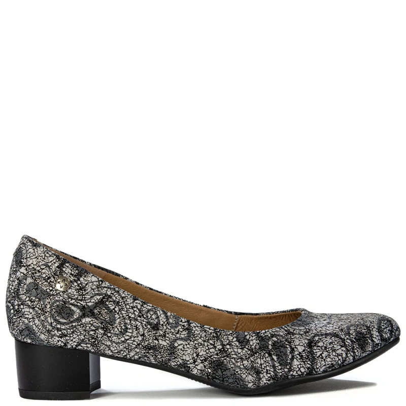 Maciejka Women's Leather Black and Beige Pumps