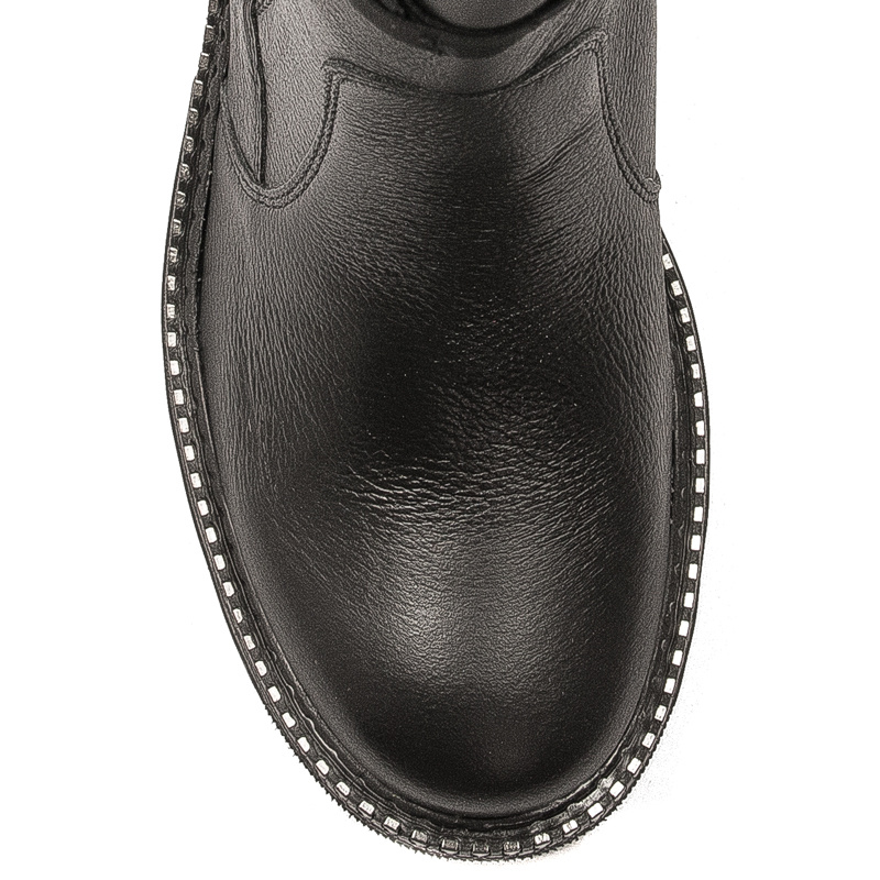 Maciejka Black Leather Women's Boots 05727-01/00-6