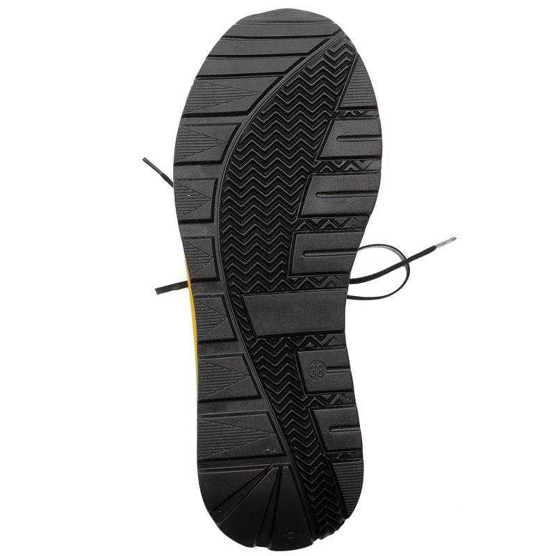 Maciejka Sneakersy Platformowe z Lakierowanymi Detalami Czarno-Żółte 06295-01/00-8
