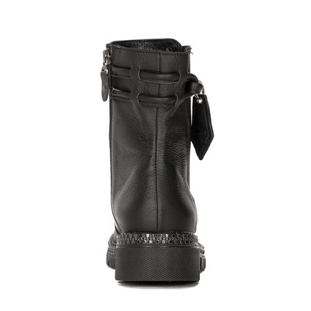 Maciejka Black Leather Women's Boots 05727-01/00-6