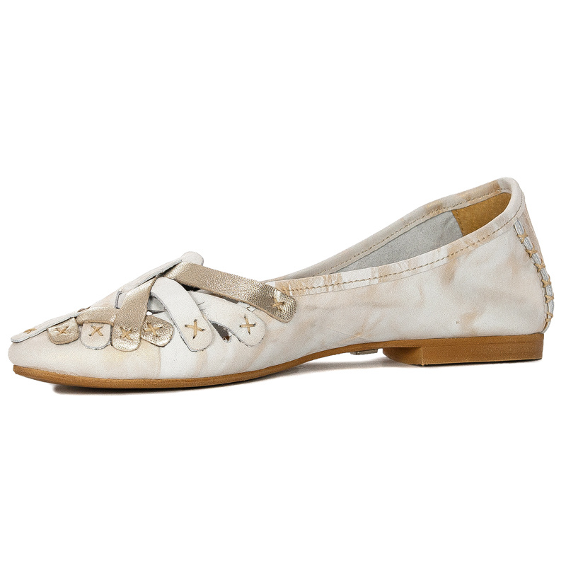 Maciejka Beige + Gold Ballerina 01358-22/00-0