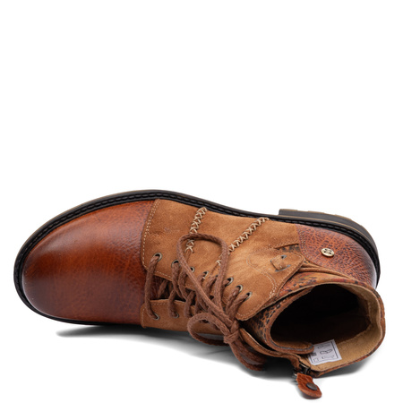 Maciejka Leather Ankle Boots Refined Warm Design Orange 07609-29/00-8