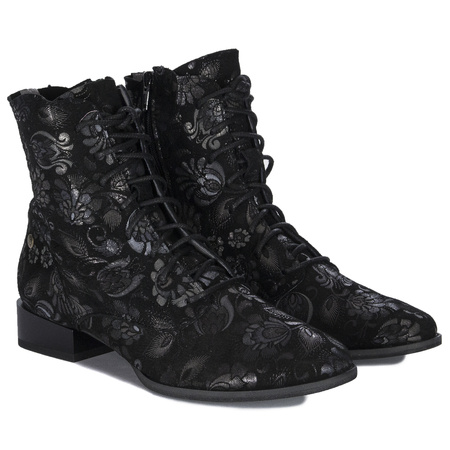 Maciejka Original Leather Boots Velour Ankle Boots Black 06391-01/00-1