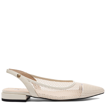 Maciejka Ażurowe Czółenka Slingback Beżowe K7525-22/00-1