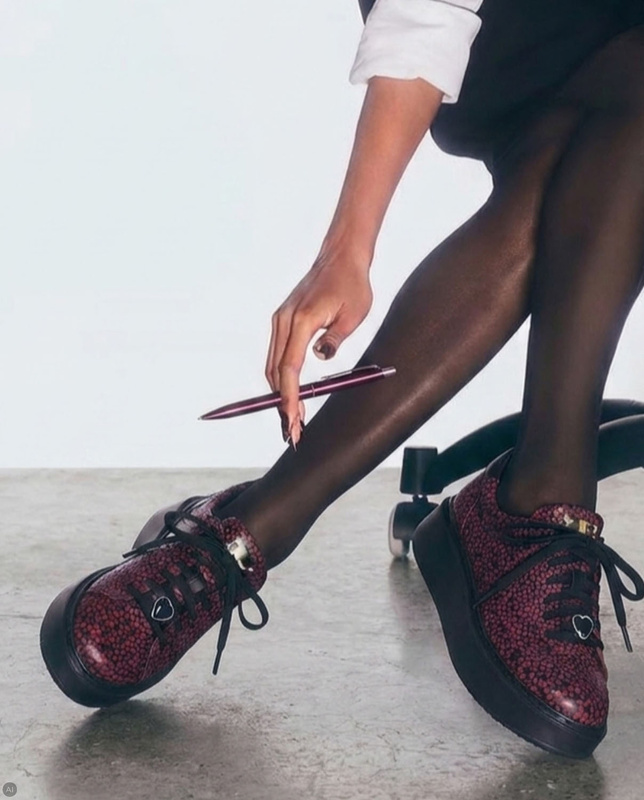 Maciejka Leather Platform Sneakers Low Shoes Burgundy 6191W-15/00-8