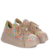 Maciejka Women’s Nubuck Platform Sneakers Lace-Up Beige Multicolor 06191-28/00-7