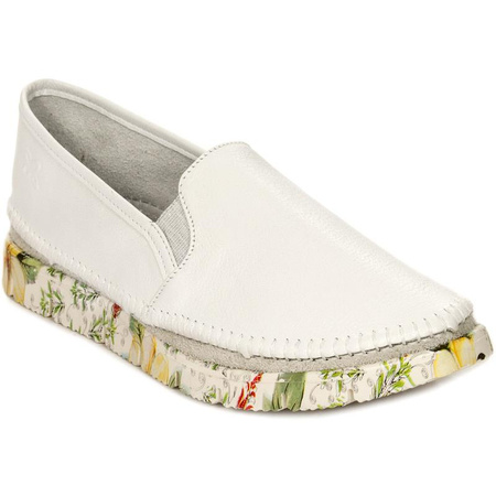 Maciejka Leather Slip-On Loafers Flexible Platform White 03512-11-00-0