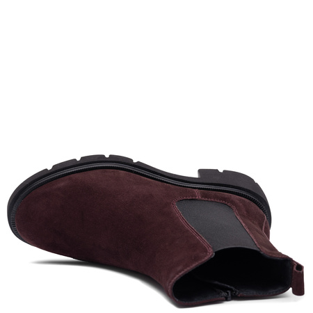 Maciejka Suede Block Heel Chelsea Boots Burgundy P7879-23/00-7