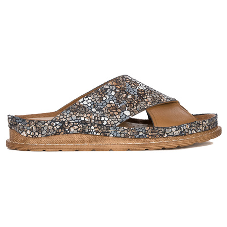 Maciejka Brown Women's Leather Slides