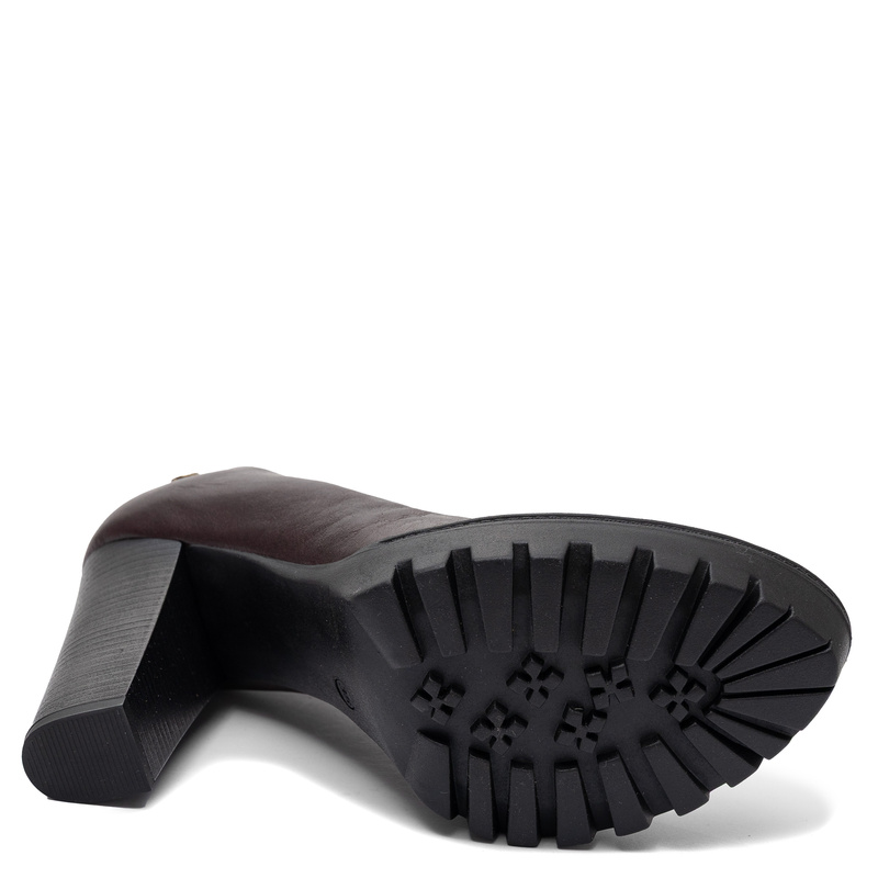 Maciejka Leather High Heel Shoes Burgundy Platform 2629W-09/00-1