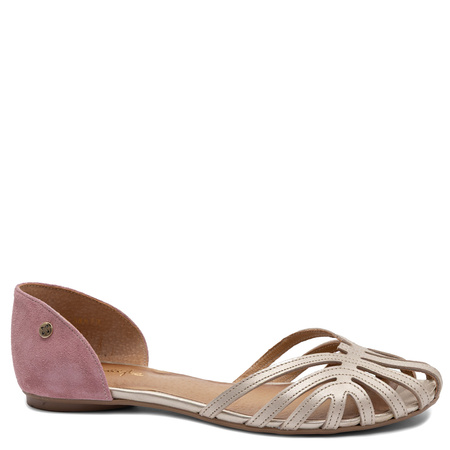Maciejka Multicolored Pink Openwork Leather Sandals 07546-15/00-1