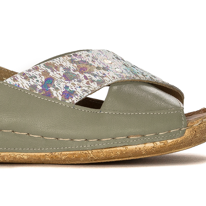 Maciejka Leather Pistachio Women's Sandals
