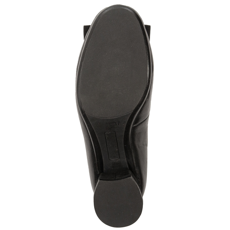 Maciejka Leather Pumps Block Heel With Bow Black P7220-01/00-7