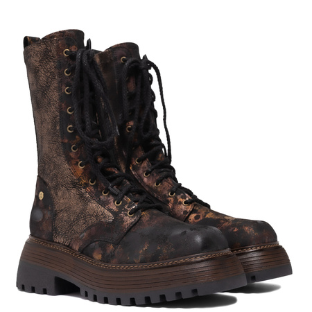 Maciejka Women's Brown and Gold Leather Shoes