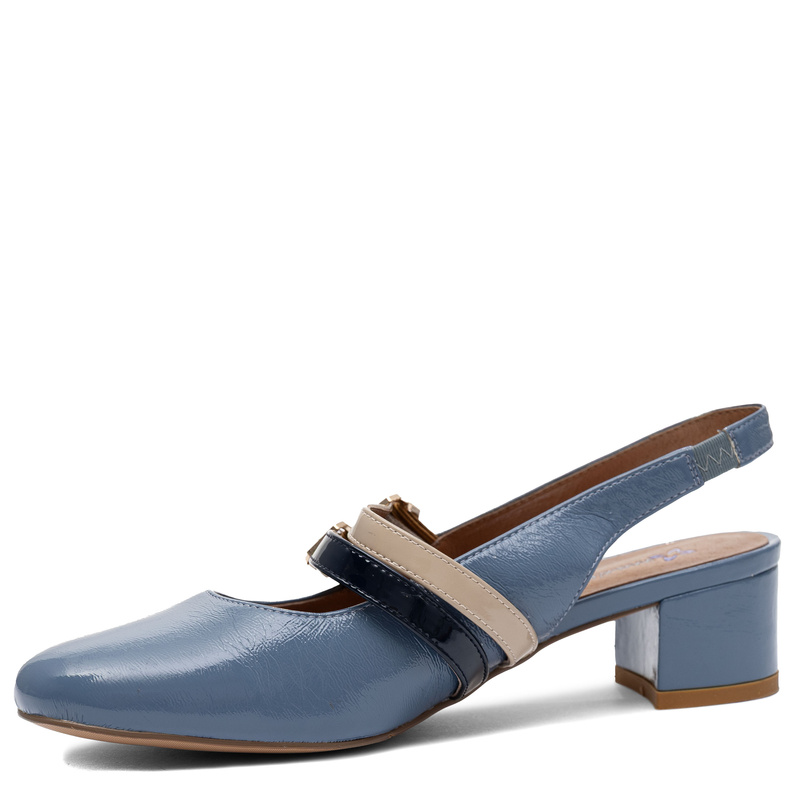 Maciejka Leather Mary Jane Double-Strap Block Heel 5 Cm Blue K7475-06/00-1