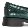 Maciejka Premium Leather Loafers Metallic Velour Print Green 06250-09/00-1