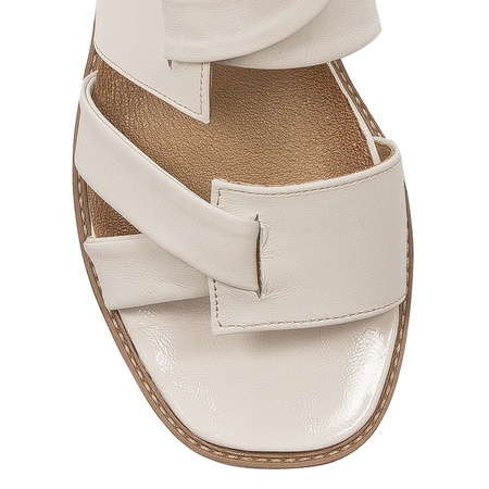 Maciejka Beige Women's Leather Slides