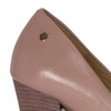 Maciejka Leather Pumps Platform Block Heel Pink Nude 02629-28/00-1