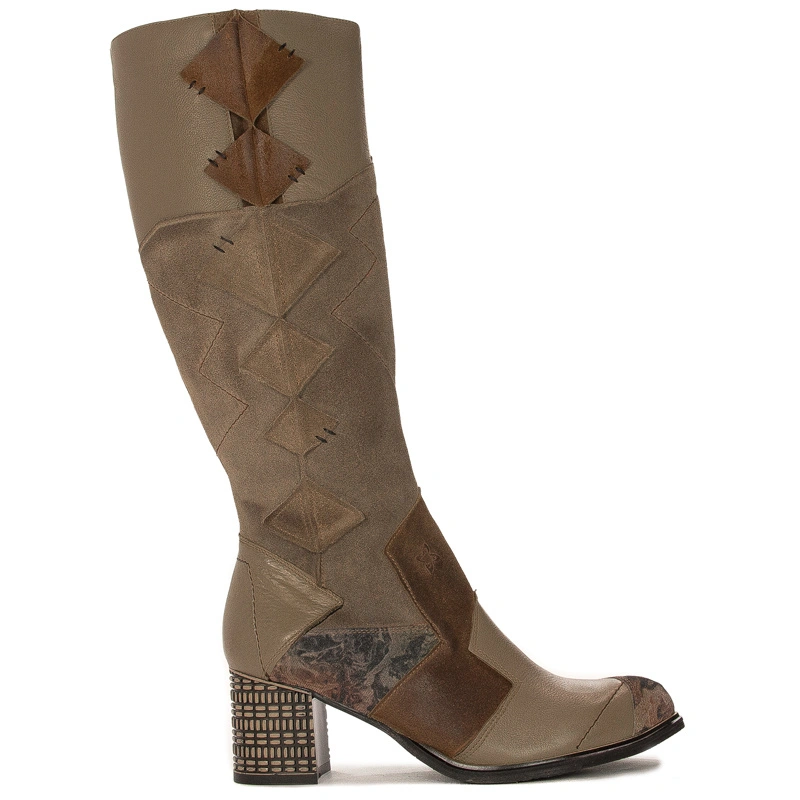 Maciejka Dark Beige Knee-High Boots 05640-10/00-3