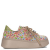 Maciejka Women’s Nubuck Platform Sneakers Lace-Up Beige Multicolor 06191-28/00-7