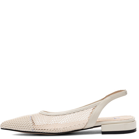 Maciejka Ażurowe Czółenka Slingback Beżowe K7525-22/00-1
