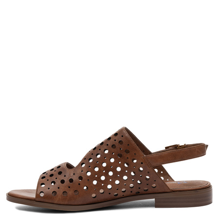 Maciejka Leather Perforated Sandals Adjustable Strap Brown K7464-29/00-1