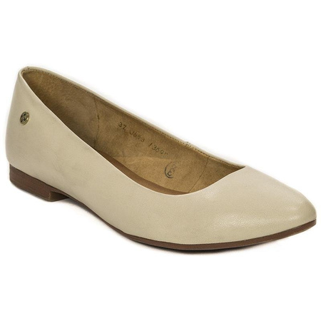 Maciejka Leather Ballet Flats Classic Almond Toe Beige 00873-32/00-5