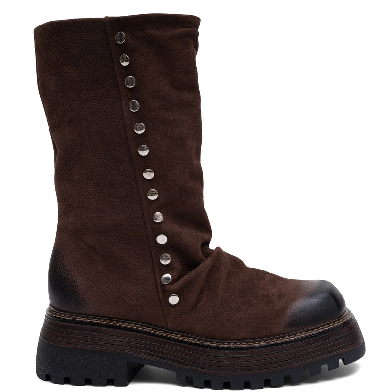 Maciejka Leather Insulated Ankle Boots Elegant Brown 07595-02/00-8