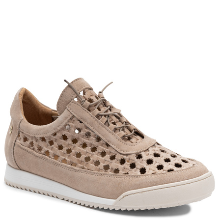 Maciejka Leather Openwork Suede Sport Shoes Beige 07323-04/00-1