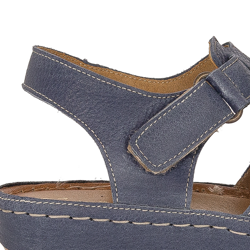 Maciejka Leather Navy Blue Women's Sandals