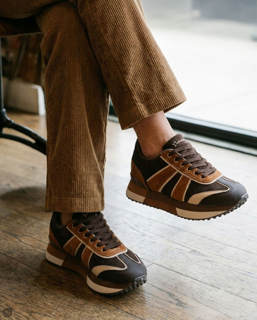Maciejka Multicolor Leather Platform Sneakers Brown M7356-02/00-7