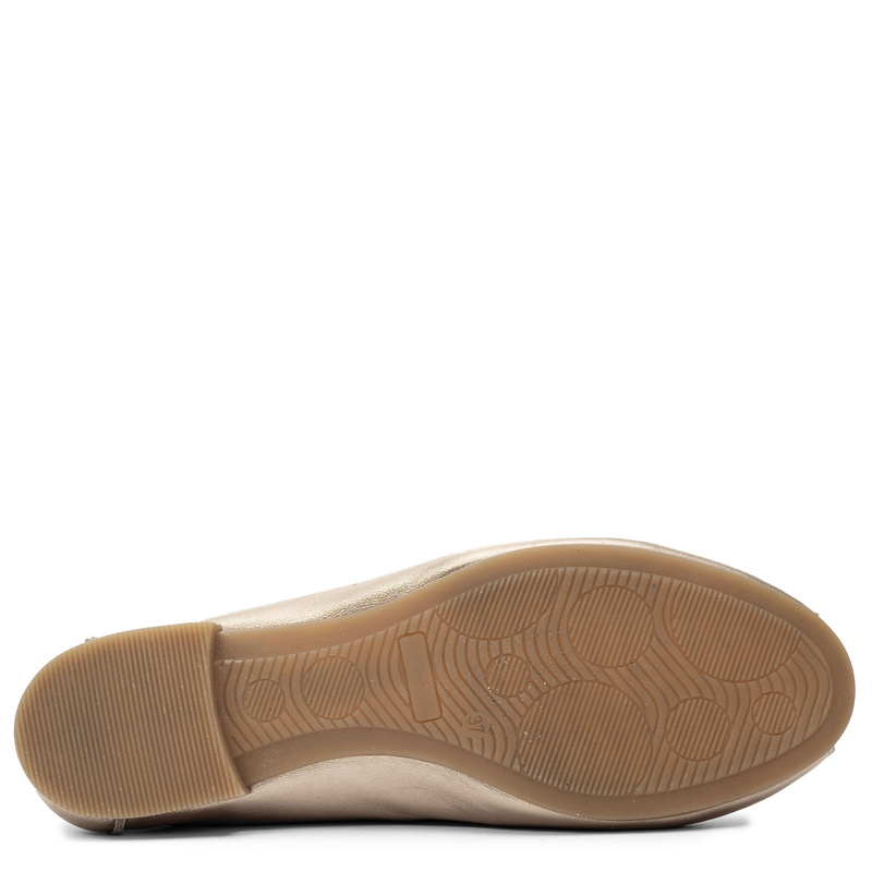 Maciejka Leather Peep-Toe Ballet Flats Cutout Almond Toe Gold P7541-32/00-1
