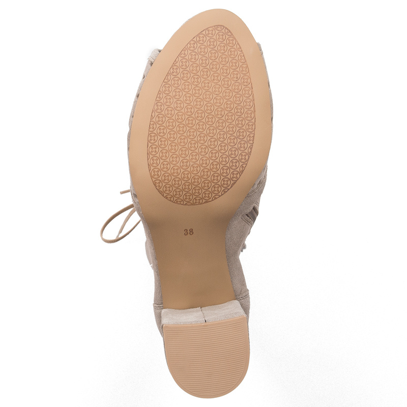 Maciejka Dark Beige Lace-Up Boots