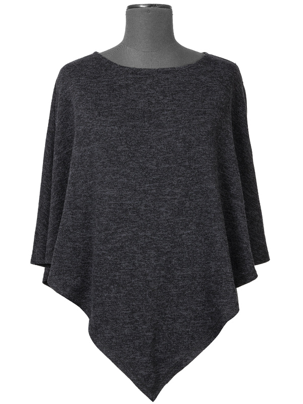 Knitted poncho Ada Graphite