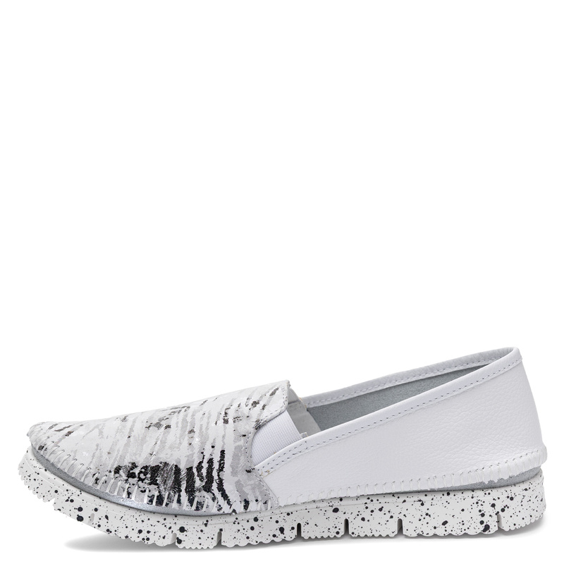 Maciejka Women's Speckled Leather Slip-On Shoes Casual White 3512W-33/00-5