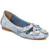 Maciejka Leather Ballet Flats Woven Toe Flat Heel Blue 01358-45-00-0