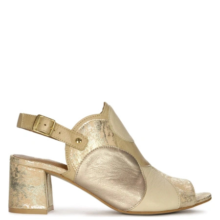 Maciejka Women's Leather Heeled Gold Sandals