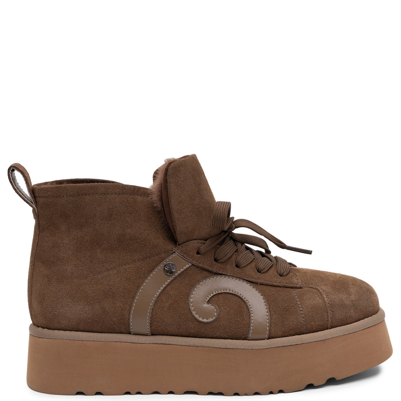 Maciejka Women's Chocolate Brown Suede Platform Ankle Boots Laced Warm Winter Boots K7872-14/00-4