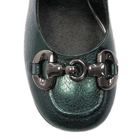 Women's Green Leather Pumps 06244-09/00-1