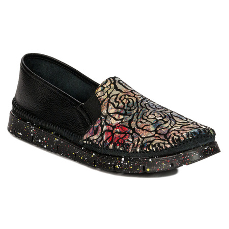 Maciejka Black + Flowers 03512-58/00-0 wonem's Low Shoes