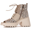 Maciejka Women's ankle boots beige leather on platform