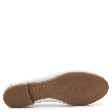 Maciejka Leather Cut-Out Flats Open Toe White P7541-11/00-1